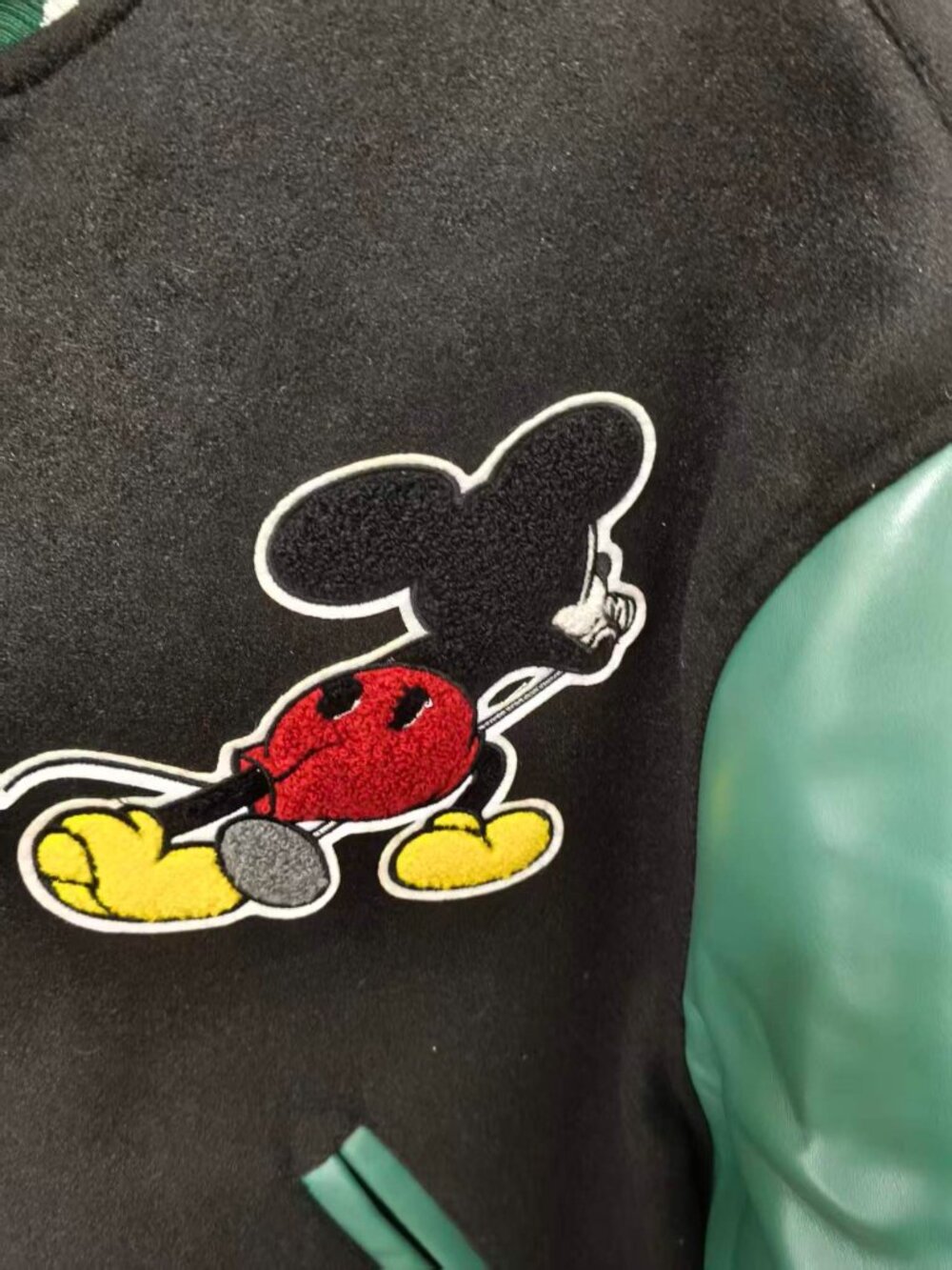 Supreme x Number (N)ine Mickey Varsity Jacket, Black & Green - Picture 3 of 8